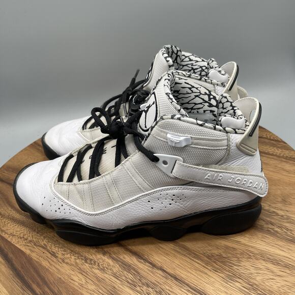 Nike Air Jordan 6 Rings Shoes Mens Size 9 White Black Motorsport Comfort Sneaker - Picture 3 of 10